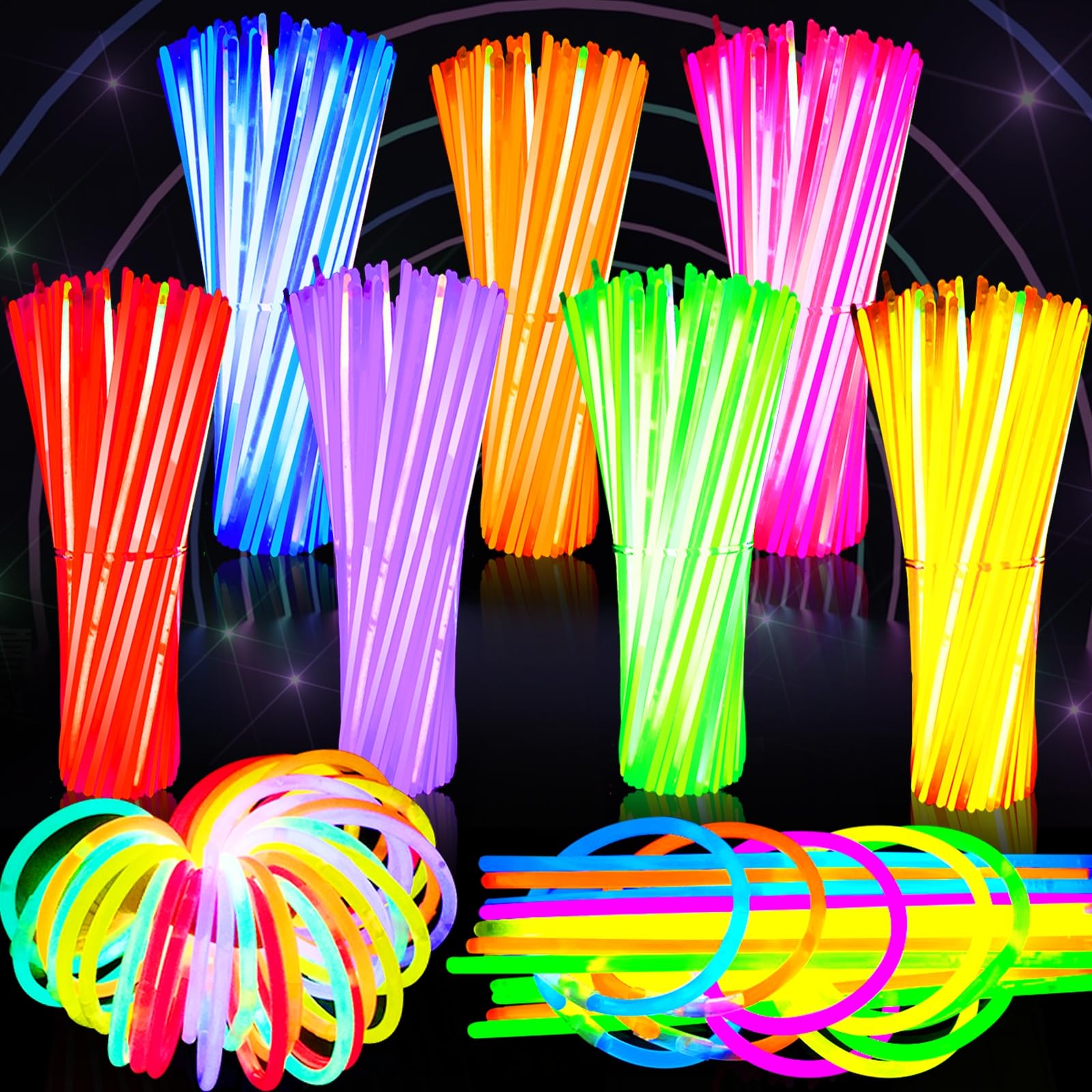 178 Pcs Glow In The Dark New Years Eve Party Supplies 2026 Decorations with 6 Led Glasses 6 Light Up Headbands 12 Flashing Bracelets 6 Noise Makers Necklaces 100 Glow Sticks Party Favors for New Years - Image 5