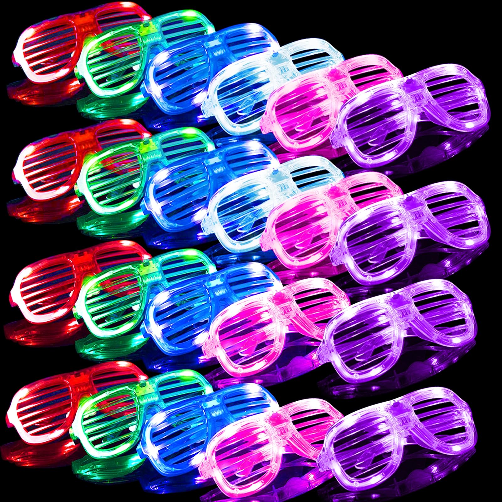 178 Pcs Glow In The Dark New Years Eve Party Supplies 2026 Decorations with 6 Led Glasses 6 Light Up Headbands 12 Flashing Bracelets 6 Noise Makers Necklaces 100 Glow Sticks Party Favors for New Years - Image 6