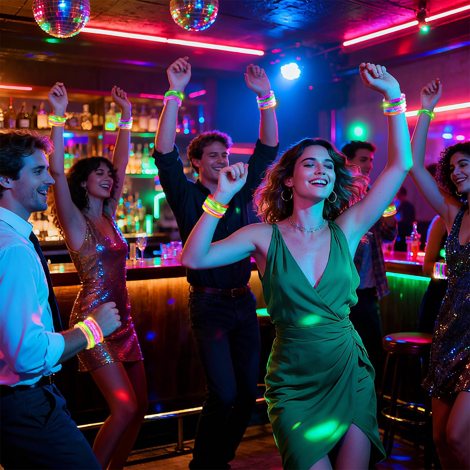 20 Pack LED Glow Bracelets Party Favors for Adult Glow in The Dark Party Supplies, LED Bracelet Light Up Toys Neon Birthday Wedding Gifts, Goodie Bags Stuffers, Classroom Games Prizes Patriotic - Image 7