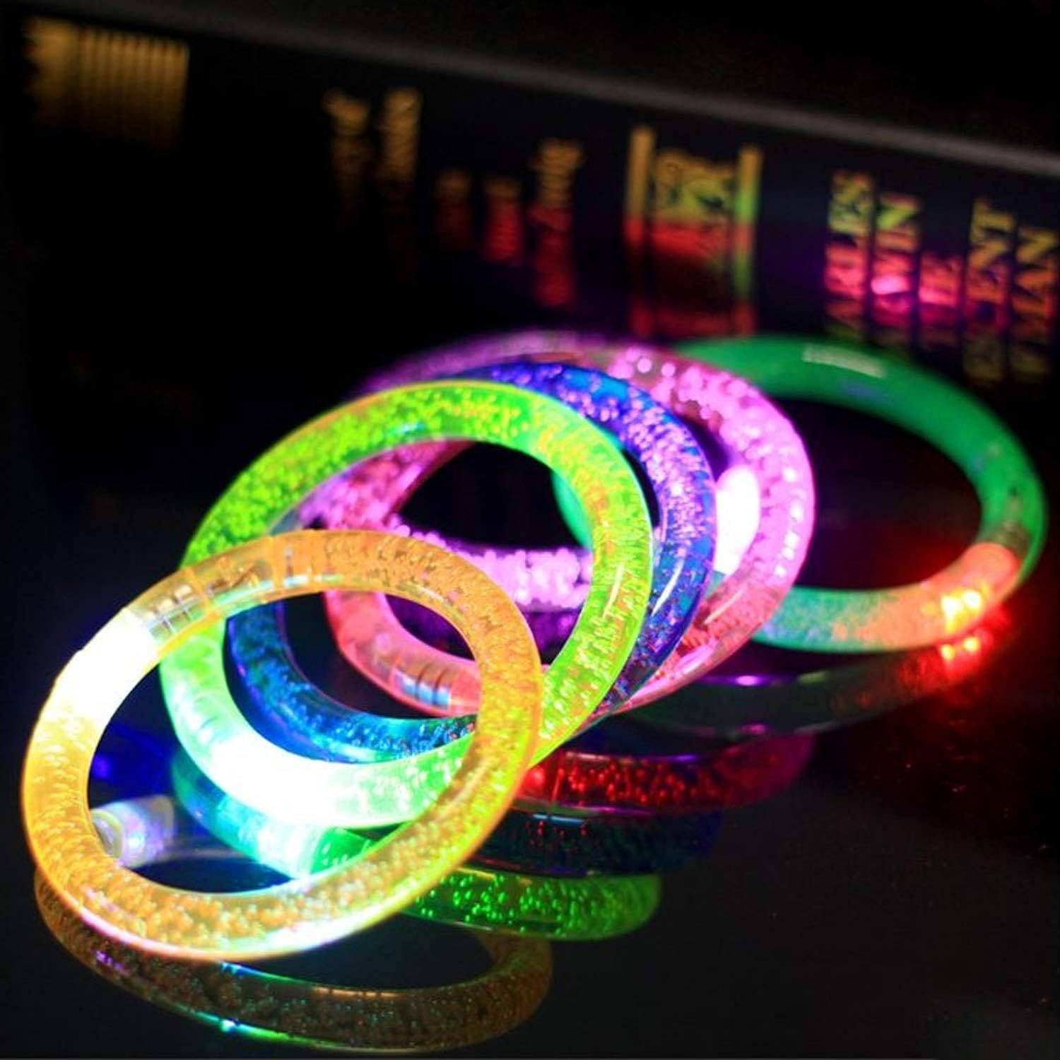 AMENON 24 Pack Glow In The Dark LED Bracelets Party Favors for Adult Party Supplies Flashing Light Up Bracelet Glow Sticks Party Toys Neon Accessory Concert Birthday Party Games Gifts Patriotic - Image 6