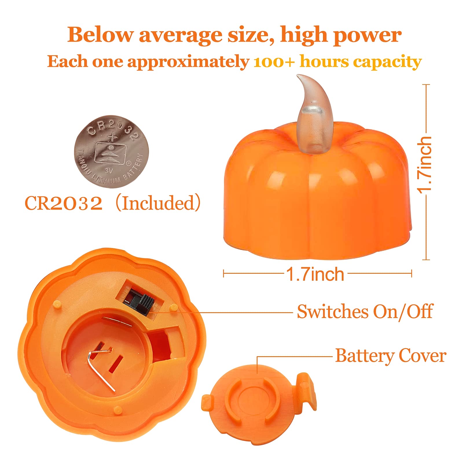 Fall Decorations for Home Pumpkin Tea Lights, 12 Pack LED Orange Pumpkin Lights Flame Less Candles Battery Operated Thanksgiving Decorations Flickering Tealights Candles for Home Indoor Party Decor - Image 3