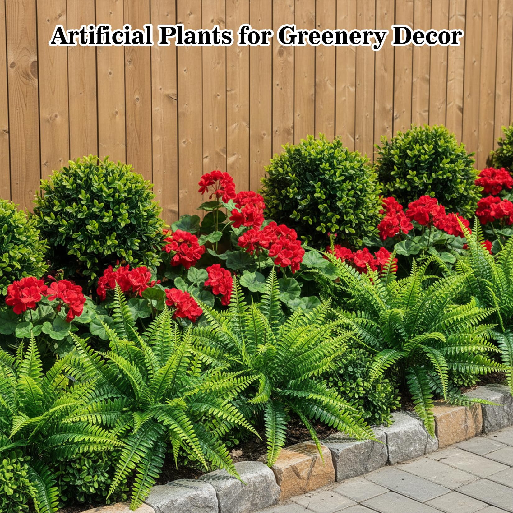 MAQIHAN 10 Pcs Fake Fern - Artificial Ferns for Outdoors - Faux Ferns for Outdoor Planter Large Outdoor Patio Decor Boston Fern Artificial Plants Faux Greenery Porch Decor - Image 7