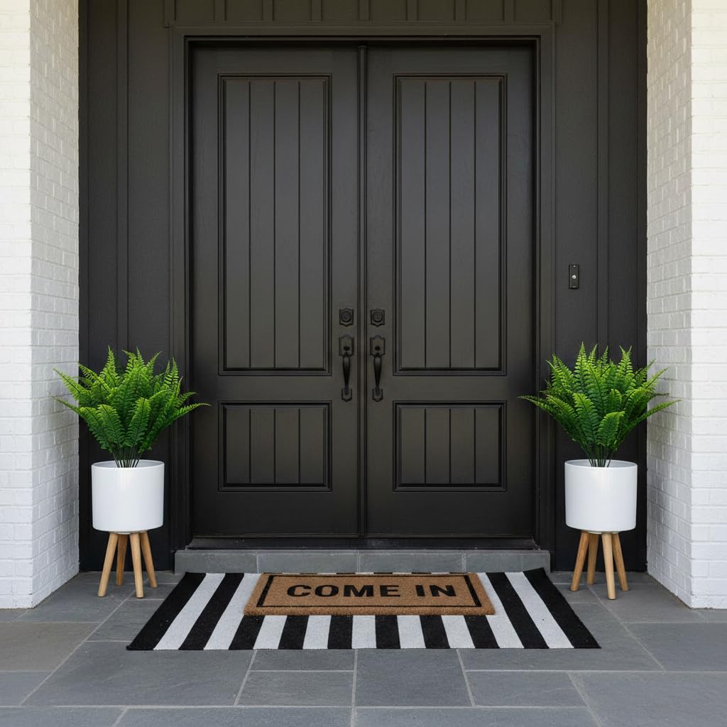 MAQIHAN 10 Pcs Fake Fern - Artificial Ferns for Outdoors - Faux Ferns for Outdoor Planter Large Outdoor Patio Decor Boston Fern Artificial Plants Faux Greenery Porch Decor - Image 8