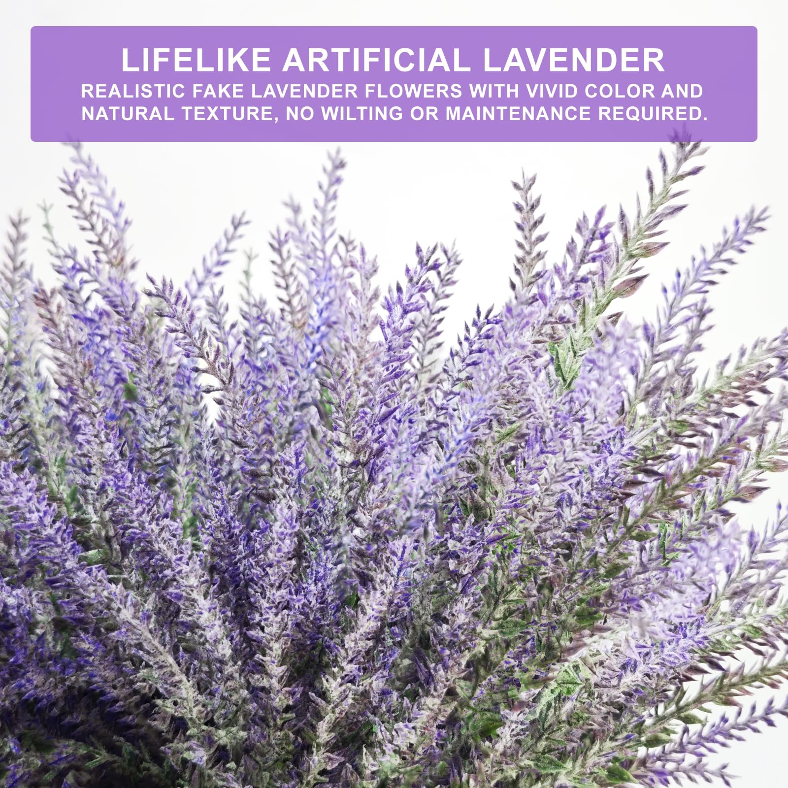 TURNMEON 20 Bundles Artificial Lavender Flowers for Outdoors Summer Decor,UV Resistant No Fade Fake Plants Plastic Faux Plants for Home Window Box Planter Porch Garden Home Cemetery Decor(Gray Purple) - Image 5